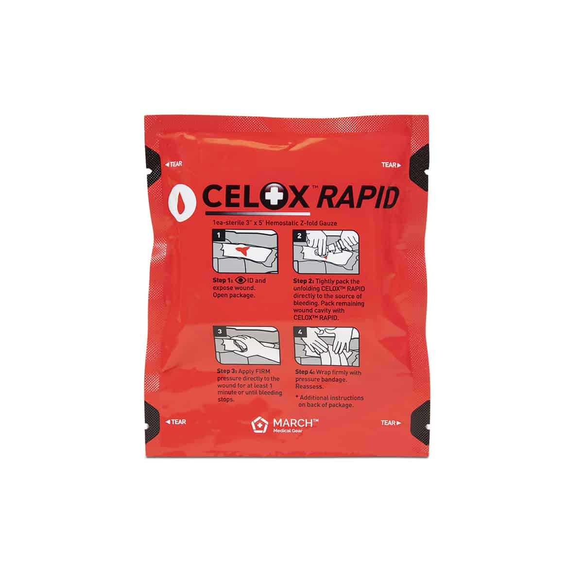 CELOX RAPID ZFOLD GAUZE (HEMOSTÁTICO) TACTICAL MEDICINE ACADEMY